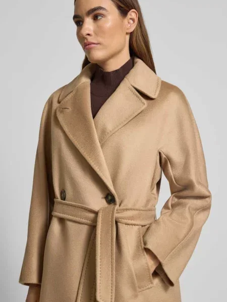 Płaszcz wełniany o kroju regular fit z czystej żywej wełny model ‘RESINA’ Weekend Max Mara