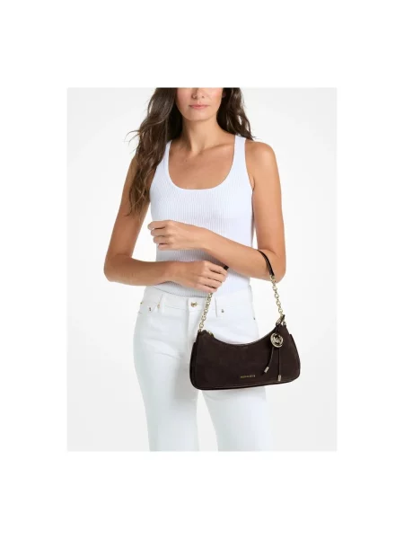 Semišová hobo kabelka Michael Michael Kors hnedá