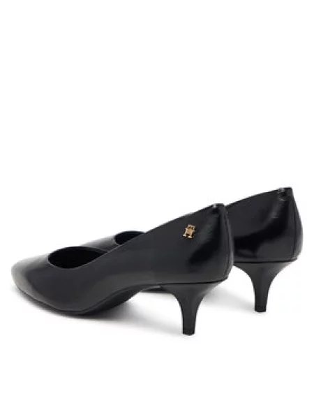 Tommy Hilfiger Körömcipők Kitten Heel Court Leather Shoe fekete