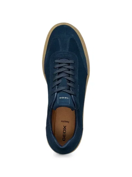 Fűzős szarvasbőr sneaker Geox kék