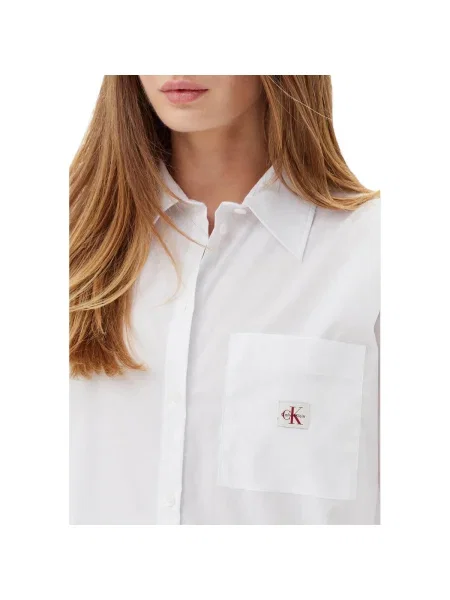Košeľa Calvin Klein Jeans popelín biela