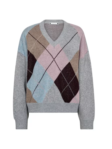 Co'couture Pulover Maja maro / maro deschis roz pastel gri