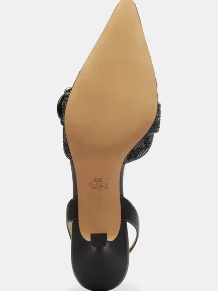 Кожаные шлепанцы Coach на шпильке