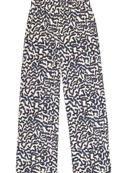 GARCIA Pantaloni albastru cobalt alb