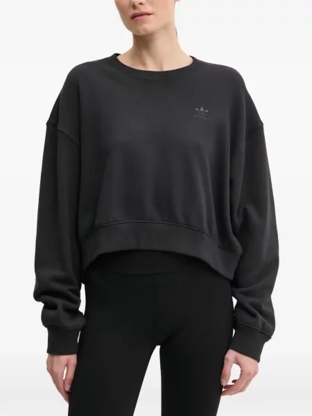 Hanorac cu glugă Adidas cu dungi cu broderie cu cordon negru