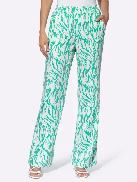 Heine Pantaloni verde alb