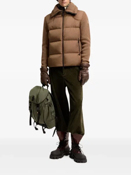 Geacă Moncler Grenoble tricotate maro