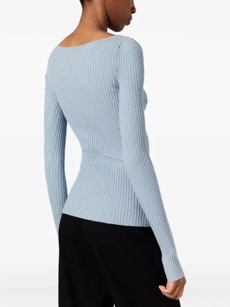 Pleteni top Stella Mccartney s V-izrezom plava