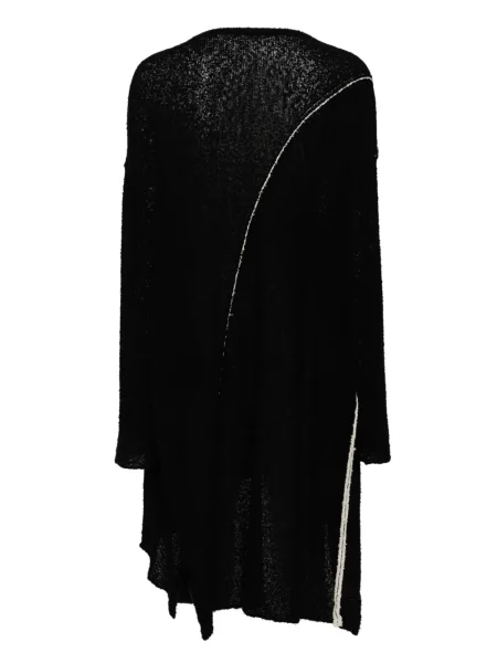 Pletené asymetrické oblekové šaty Yohji Yamamoto černé