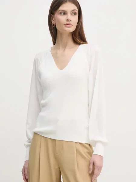 Пуловер Dkny дамски от лека материя бежово