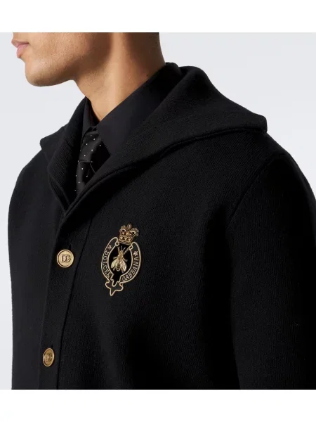Vlnený kardigán Dolce&gabbana čierna