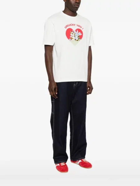 Tricou Kenzo cu imagine cu motiv cu inimi alb