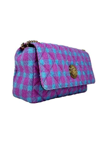 Torebka crossbody Versace w kratę tweedowa