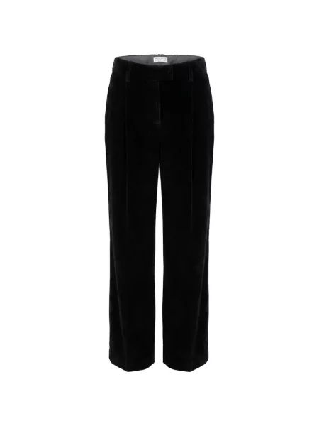 Pantaloni Brunello Cucinelli de catifea cord negru