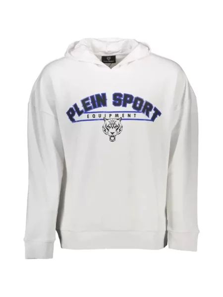 Hanorac cu glugă Plein Sport cu imagine alb