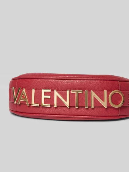 Lniana torebka Valentino Bags czerwona
