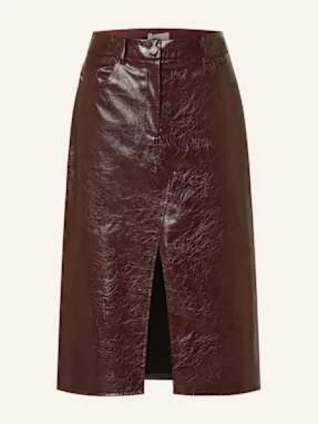 Spódnica skórzana Liu Jo z 5 kieszeniami brązowa