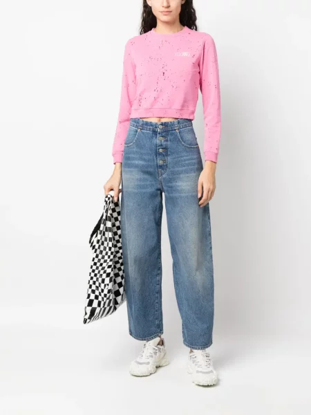 Mikina Mm6 Maison Margiela s potiskem růžová