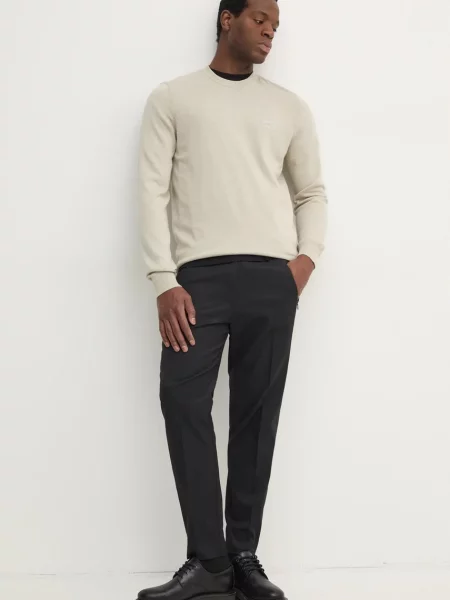 BOSS spodnie fason cygaretki high waist czarny