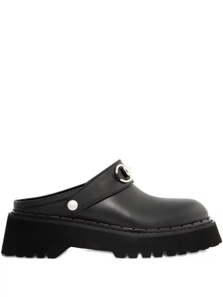 Papuci tip mules Gucci cu platformă negru