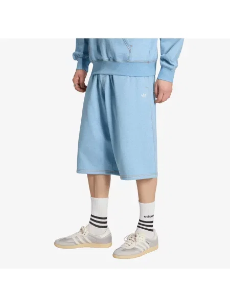 Pantaloni scurți adidas Trefoil Essentials Melange Shorts Knee-lenght Light Blue Mel S albastru