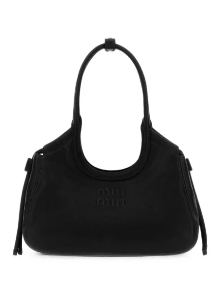 Geantă shopper Miu Miu din piele negru