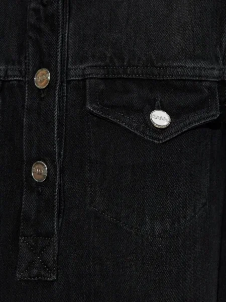 Rochie din denim Ganni scurtă de costum negru