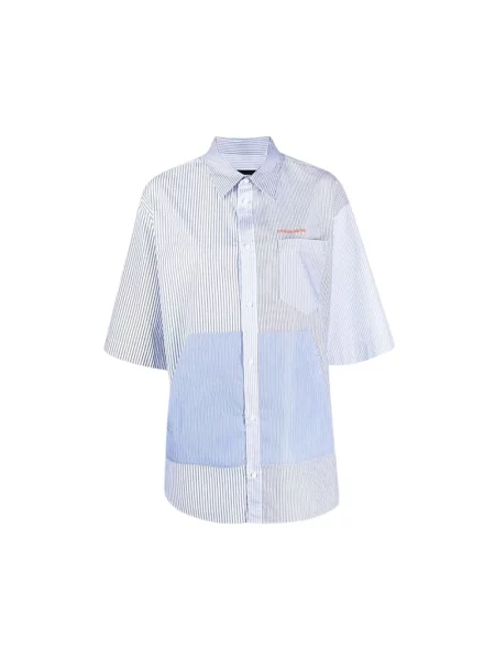 Koszula Dsquared2 w paski z logo niebieska