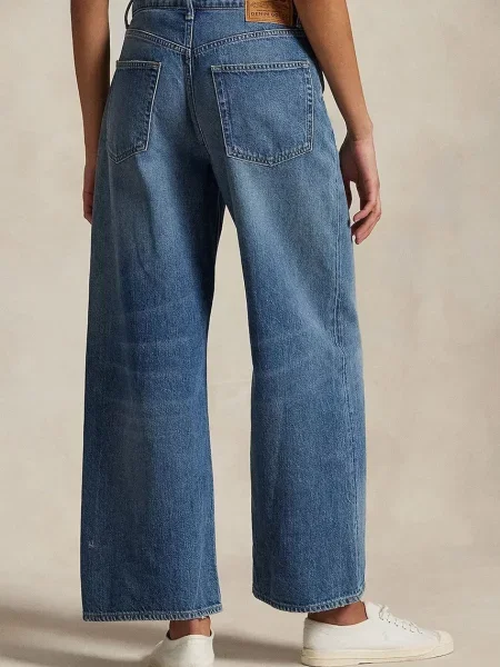 Polo Ralph Lauren blugi din Wd Lg Crp Ankle Wide high waist albastru