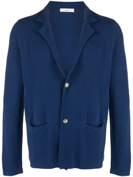 Cardigan Luciano Barbera lung albastru