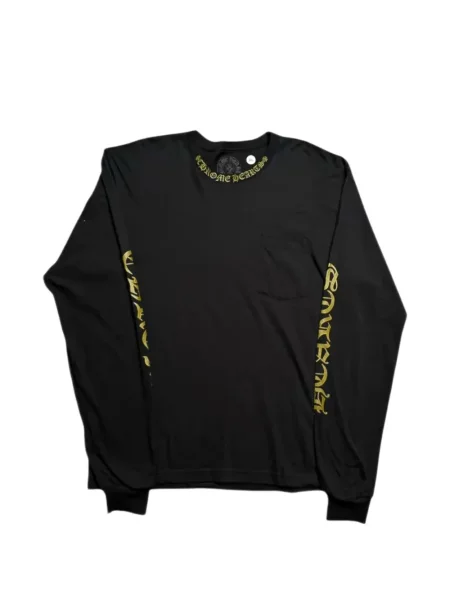Lung cămașă Chrome Hearts cu imagine cu motiv cu inimi negru