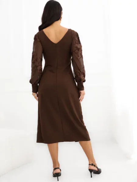 Midi haljina Italy Moda smeđa