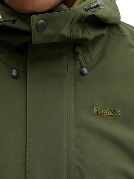 Geacă Haglöfs cu broderie cu glugă verde