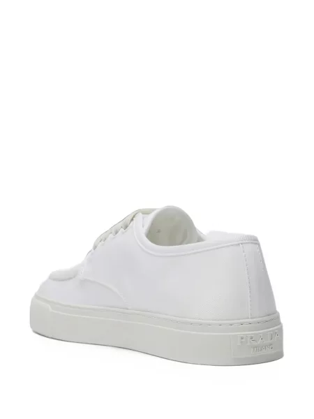 Sneakerși Prada cu șireturi din dantelă alb