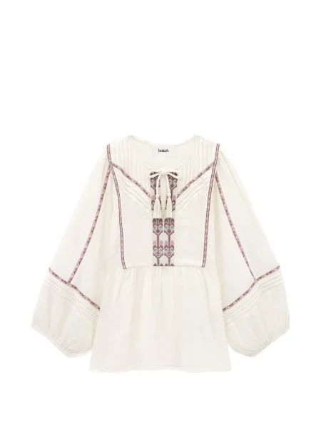 Bluză Ba&sh cu broderie alb