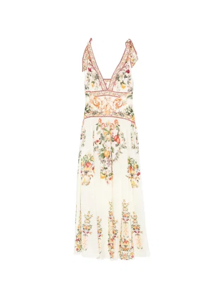 Rochie maxi Camilla cu imagine cu legături cu bretele