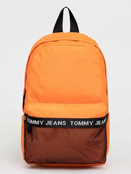 Plecak Tommy Jeans z nadrukiem pomarańczowy
