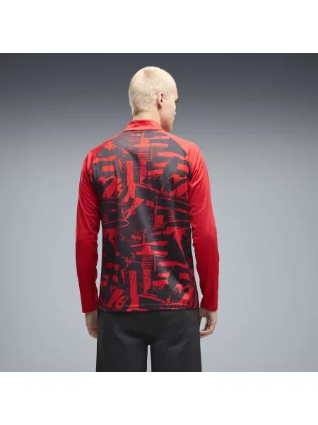 PUMA koszulka na rozgrzewkę AC Milan z zamkiem Akcesoria S czerwony