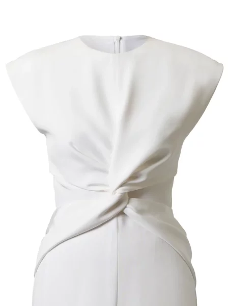 Rochie midi Tove de mătase până la genunchi de costum alb