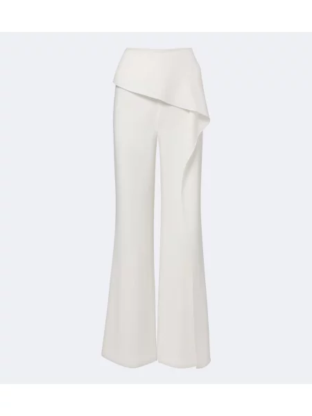 Pantaloni Roland Mouret drapate evazate alb
