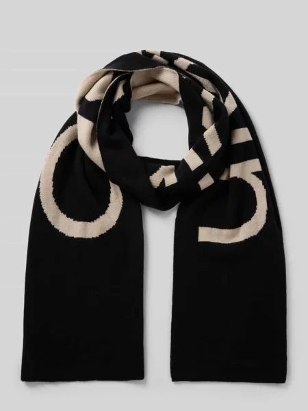 Szalik Calvin Klein Bold Logo Wool Scarf Black Universal czarna