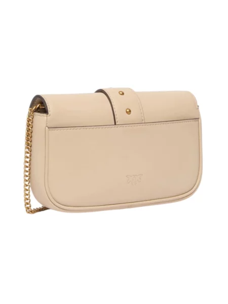 Pinko torebka crossbody skórzana beżowa