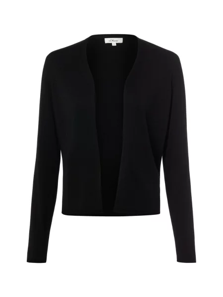 Kardigan o kroju regular fit z mieszanki bawełny i S.oliver Red Label czarny