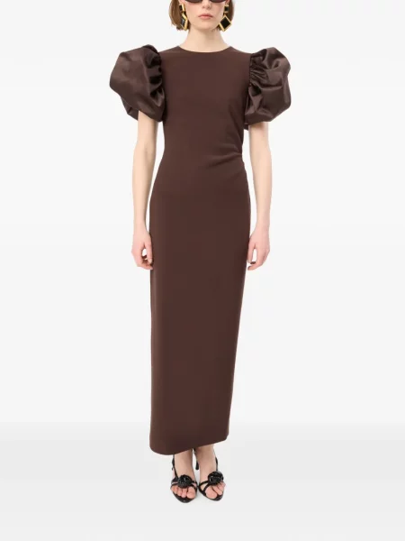 Rochie midi Rotate Birger Christensen drapată maro