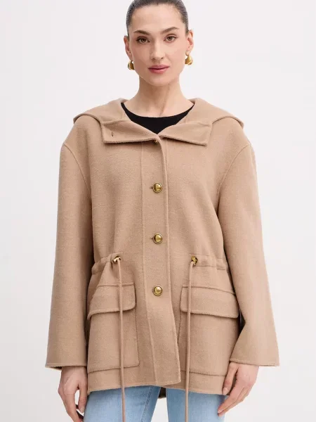 Luisa Spagnoli jachetă pentru femei cu lână Vicinato bej
