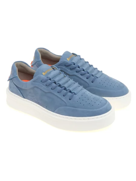 Sneakersy Barracuda skórzane wsuwane niebieskie