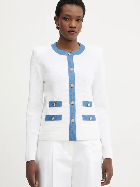 Luisa Spagnoli cardigan pentru femei cu vâscoză Capotreno alb