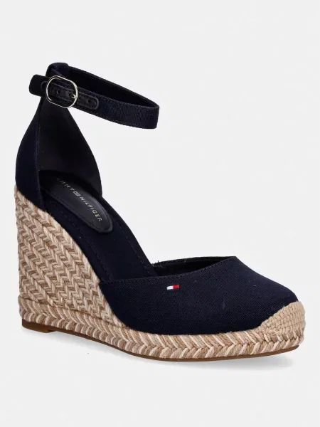 Tommy Hilfiger espadrile cu platformă pentru femei FLAG HIGH WEDGE ESPAD CLOSED TOE