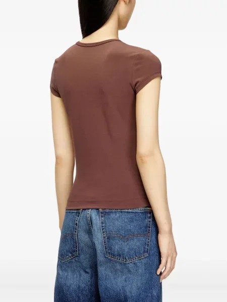 Tricou Diesel cu broderie maro