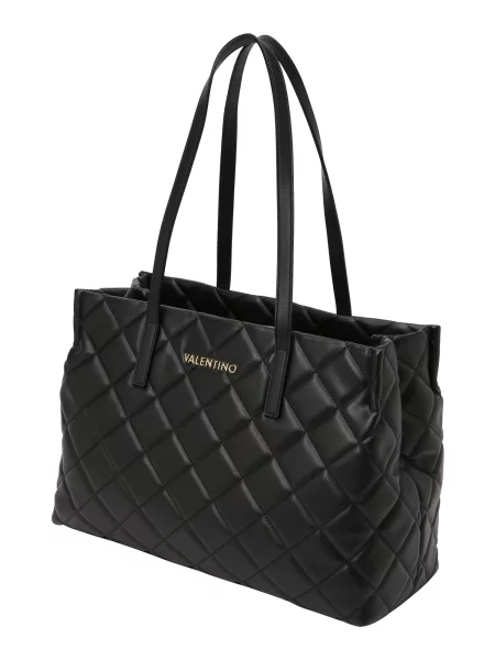 Shopper kabelka Valentino z ekologickej kože čierna